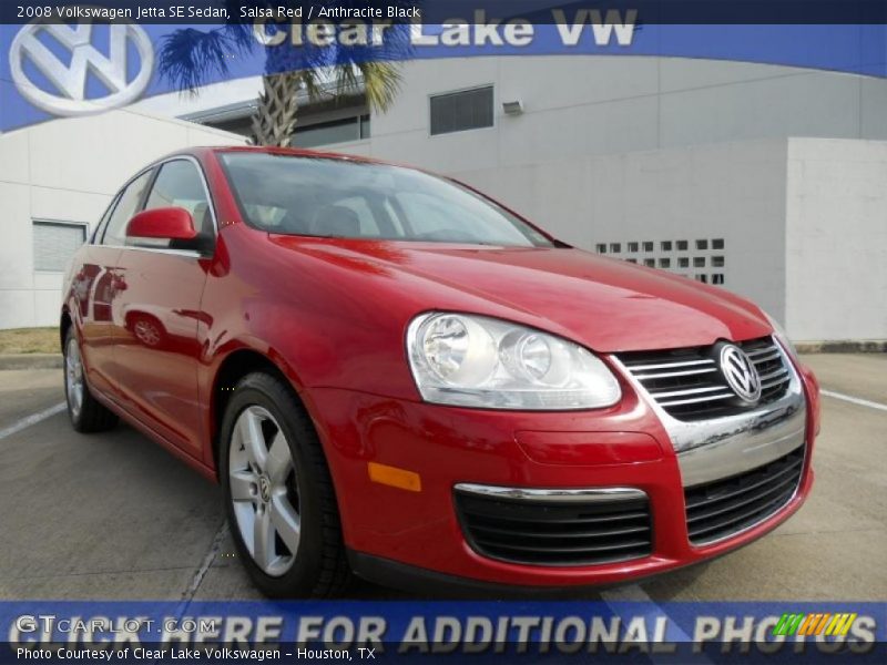 Salsa Red / Anthracite Black 2008 Volkswagen Jetta SE Sedan