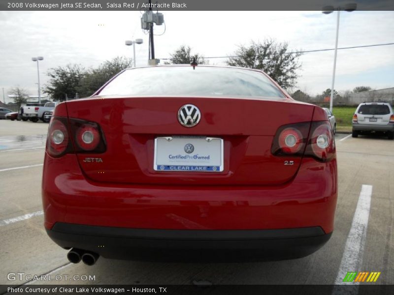 Salsa Red / Anthracite Black 2008 Volkswagen Jetta SE Sedan