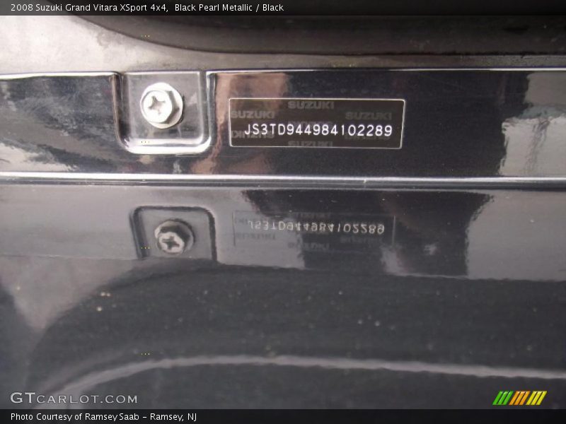 Black Pearl Metallic / Black 2008 Suzuki Grand Vitara XSport 4x4
