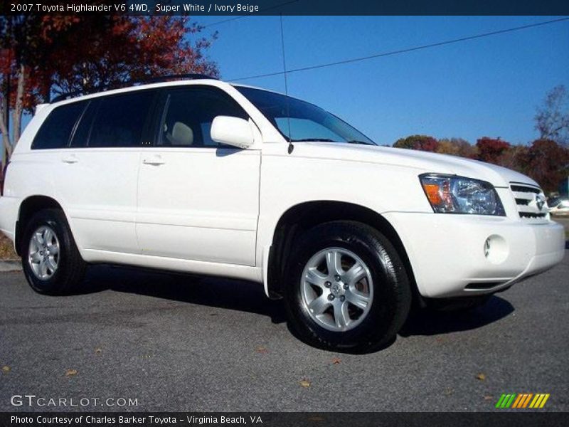 Super White / Ivory Beige 2007 Toyota Highlander V6 4WD