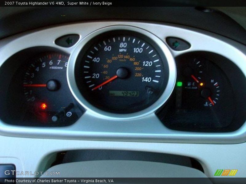 Super White / Ivory Beige 2007 Toyota Highlander V6 4WD