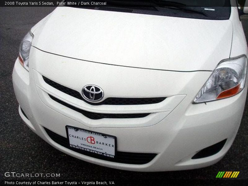 Polar White / Dark Charcoal 2008 Toyota Yaris S Sedan