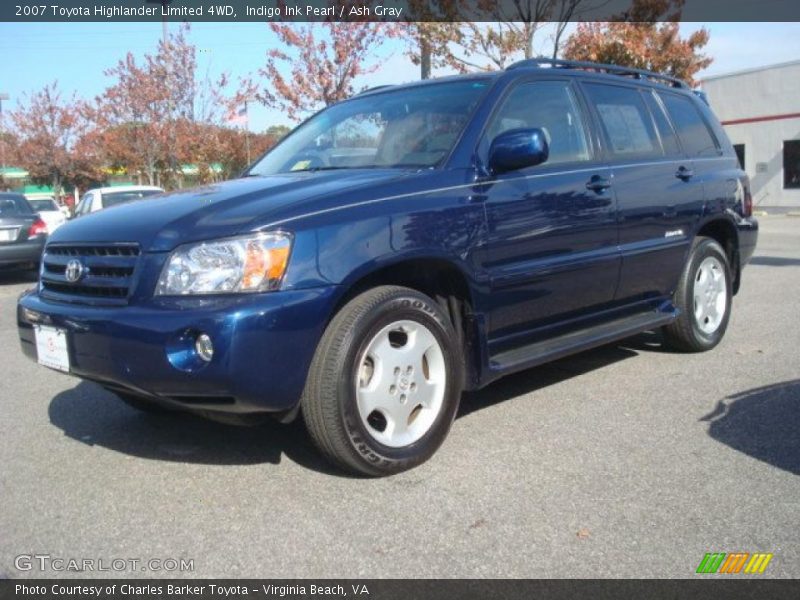 Indigo Ink Pearl / Ash Gray 2007 Toyota Highlander Limited 4WD