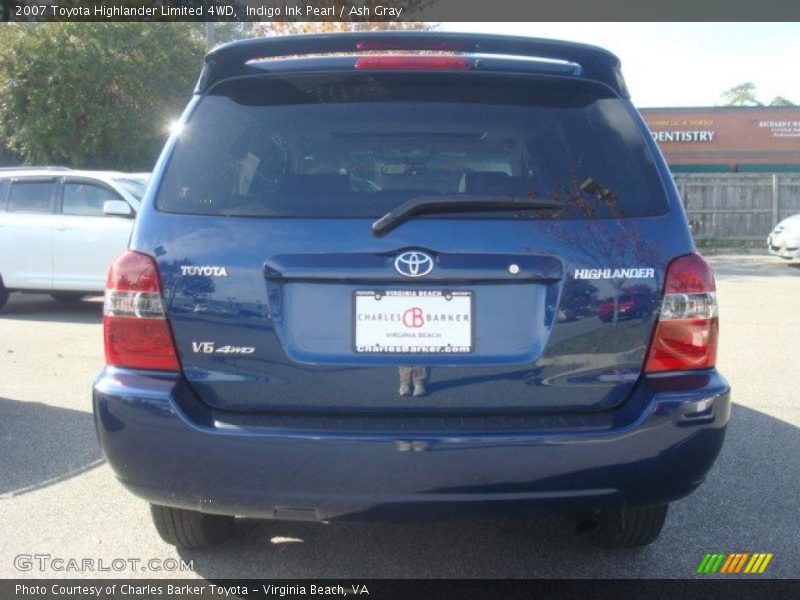 Indigo Ink Pearl / Ash Gray 2007 Toyota Highlander Limited 4WD