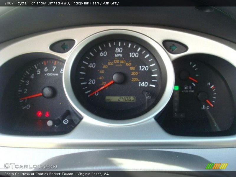 Indigo Ink Pearl / Ash Gray 2007 Toyota Highlander Limited 4WD