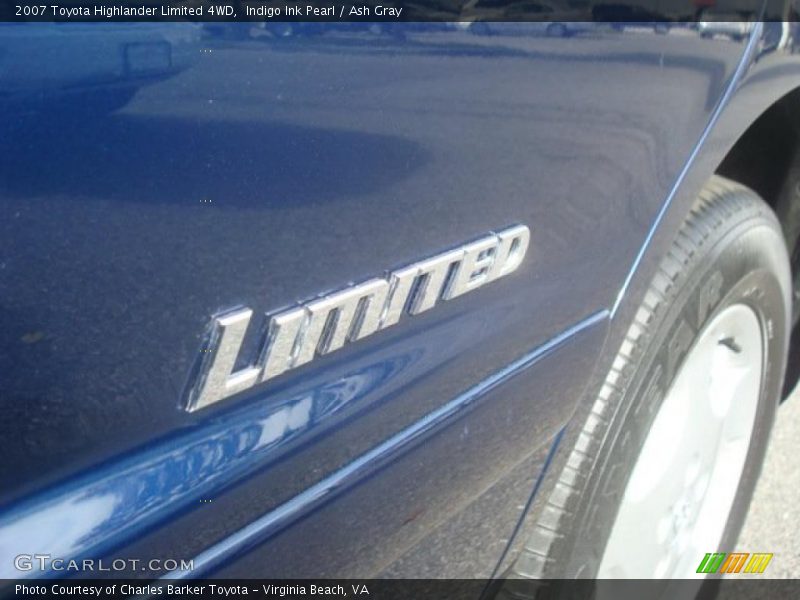 Indigo Ink Pearl / Ash Gray 2007 Toyota Highlander Limited 4WD