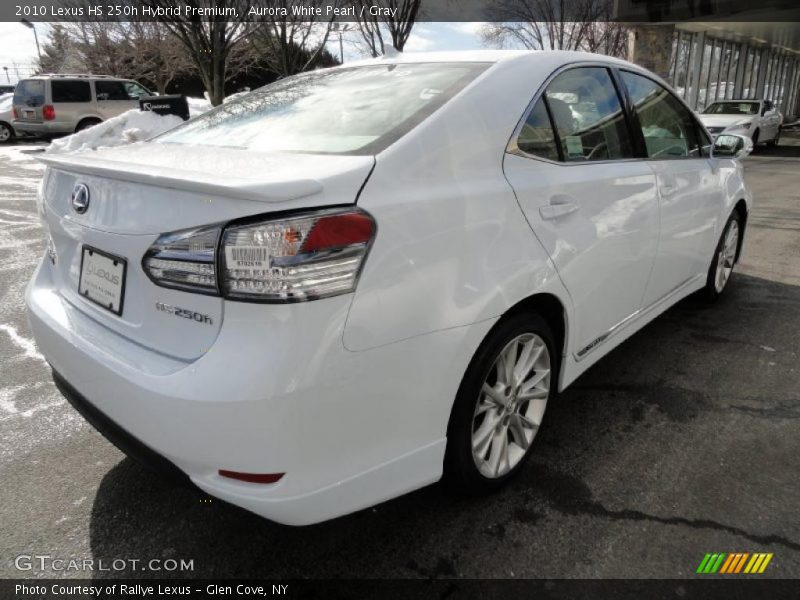Aurora White Pearl / Gray 2010 Lexus HS 250h Hybrid Premium