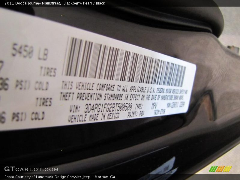 Blackberry Pearl / Black 2011 Dodge Journey Mainstreet
