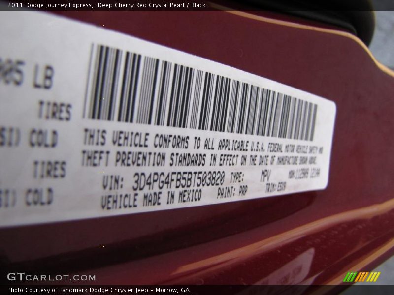 Deep Cherry Red Crystal Pearl / Black 2011 Dodge Journey Express