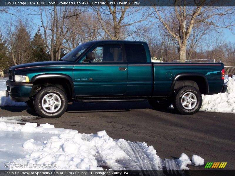 Emerald Green Pearl / Gray 1998 Dodge Ram 1500 Sport Extended Cab 4x4