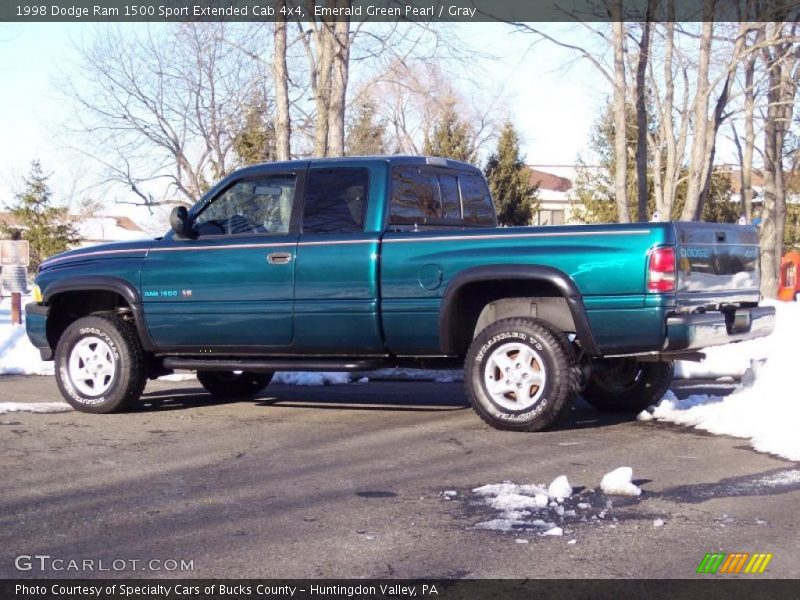 Emerald Green Pearl / Gray 1998 Dodge Ram 1500 Sport Extended Cab 4x4