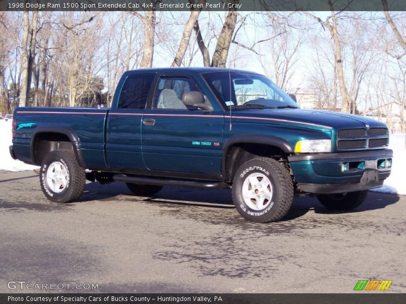 Emerald Green Pearl / Gray 1998 Dodge Ram 1500 Sport Extended Cab 4x4