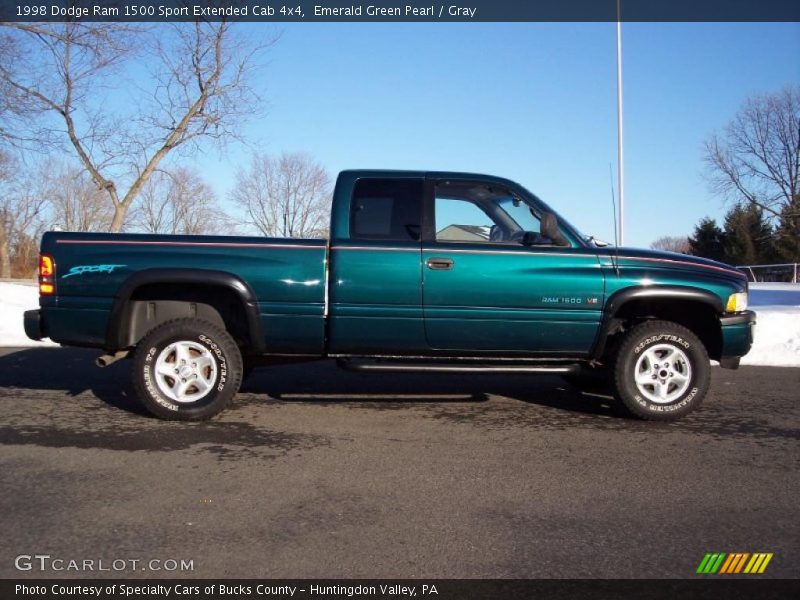 Emerald Green Pearl / Gray 1998 Dodge Ram 1500 Sport Extended Cab 4x4