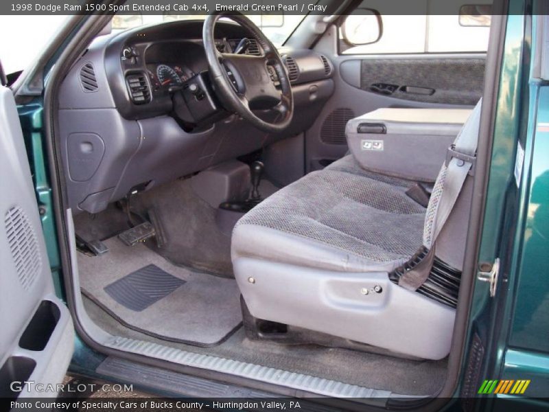 Emerald Green Pearl / Gray 1998 Dodge Ram 1500 Sport Extended Cab 4x4