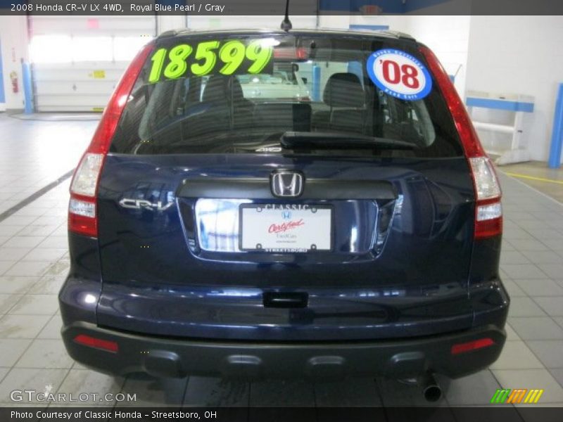 Royal Blue Pearl / Gray 2008 Honda CR-V LX 4WD
