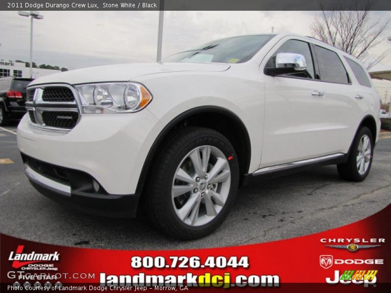 Stone White / Black 2011 Dodge Durango Crew Lux