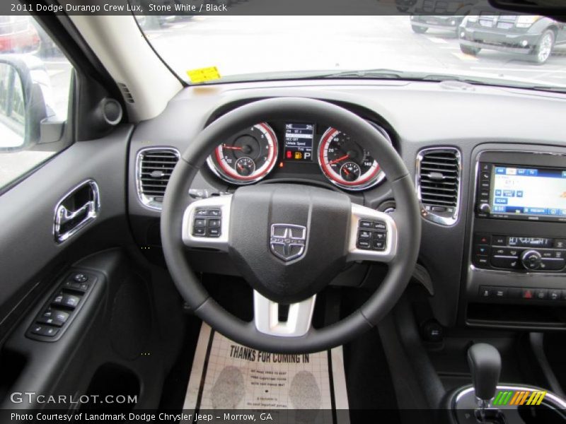 Stone White / Black 2011 Dodge Durango Crew Lux