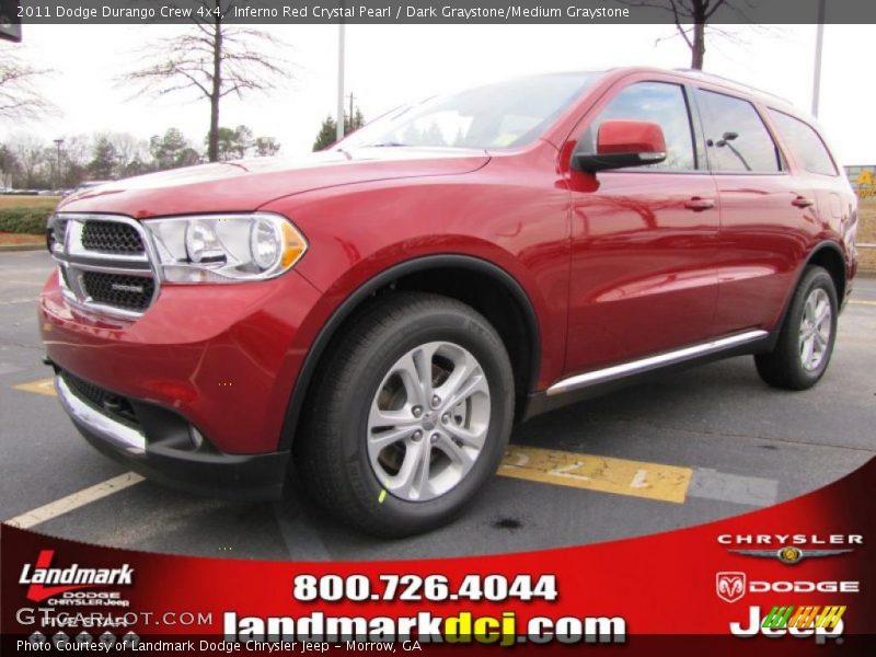 Inferno Red Crystal Pearl / Dark Graystone/Medium Graystone 2011 Dodge Durango Crew 4x4