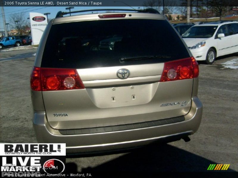 Desert Sand Mica / Taupe 2006 Toyota Sienna LE AWD