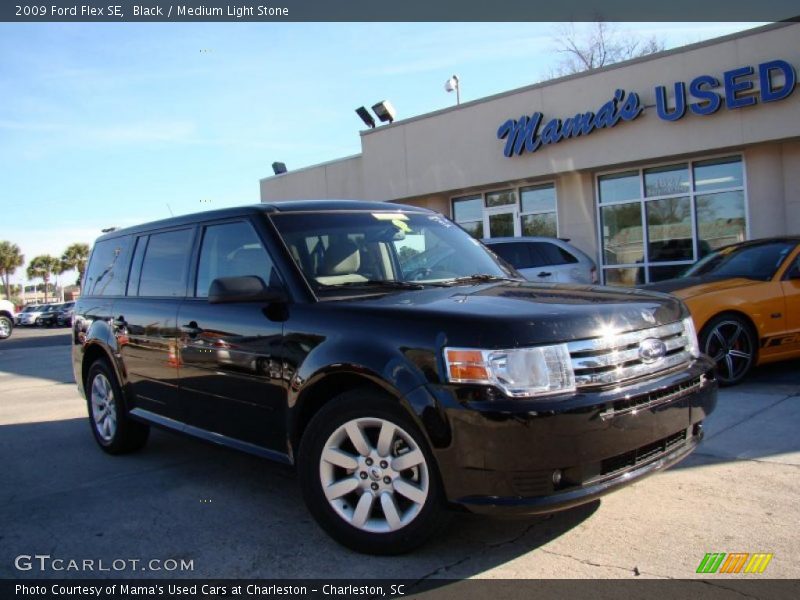 Black / Medium Light Stone 2009 Ford Flex SE