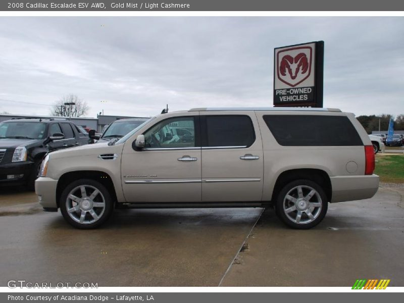 Gold Mist / Light Cashmere 2008 Cadillac Escalade ESV AWD