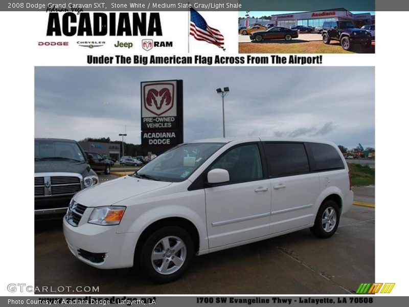 Stone White / Medium Slate Gray/Light Shale 2008 Dodge Grand Caravan SXT