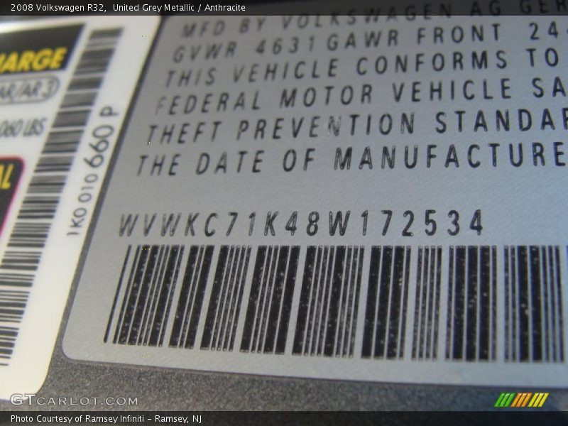 United Grey Metallic / Anthracite 2008 Volkswagen R32