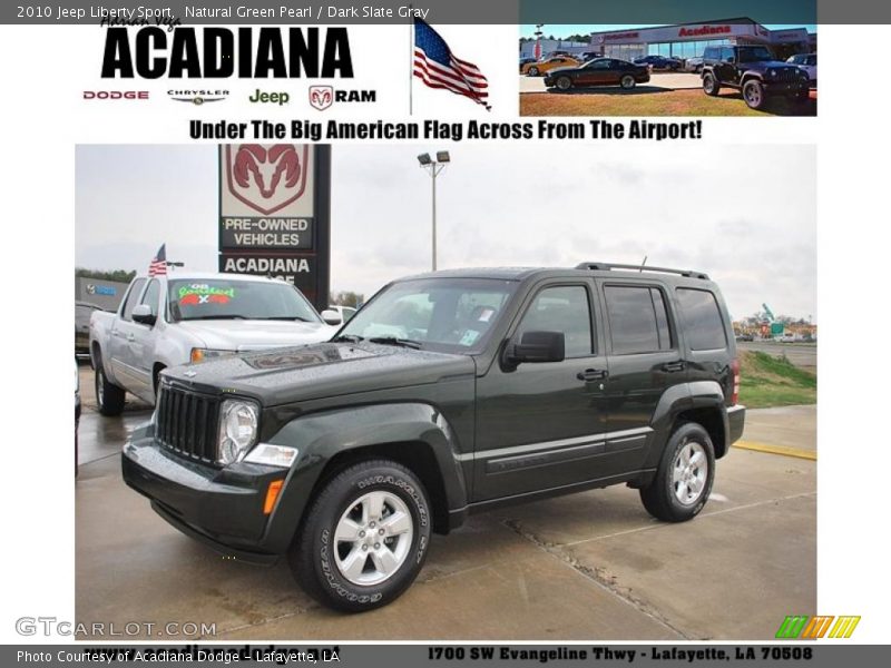 Natural Green Pearl / Dark Slate Gray 2010 Jeep Liberty Sport