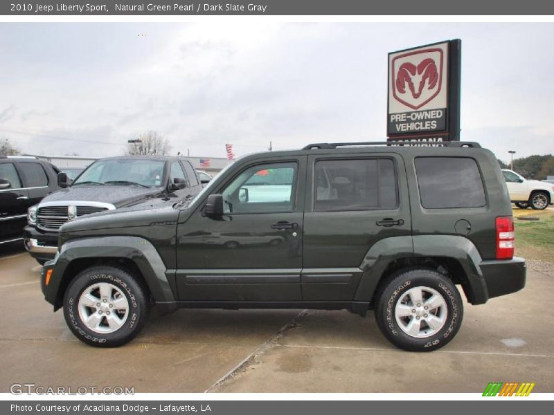 Natural Green Pearl / Dark Slate Gray 2010 Jeep Liberty Sport