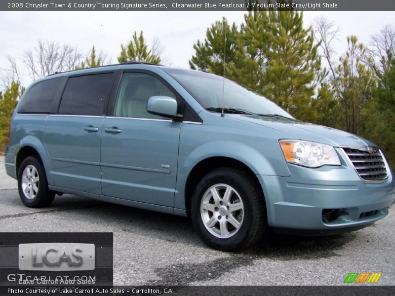 Clearwater Blue Pearlcoat / Medium Slate Gray/Light Shale 2008 Chrysler Town & Country Touring Signature Series