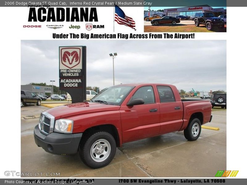 Inferno Red Crystal Pearl / Medium Slate Gray 2006 Dodge Dakota ST Quad Cab