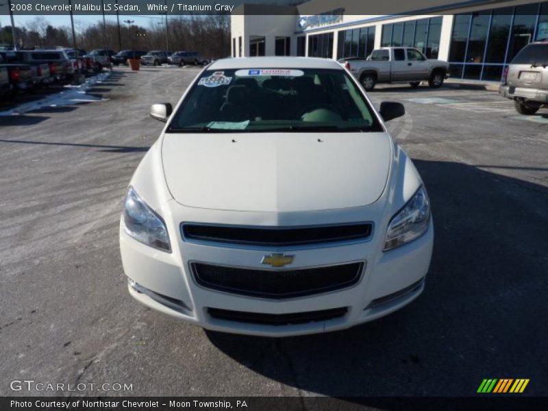 White / Titanium Gray 2008 Chevrolet Malibu LS Sedan