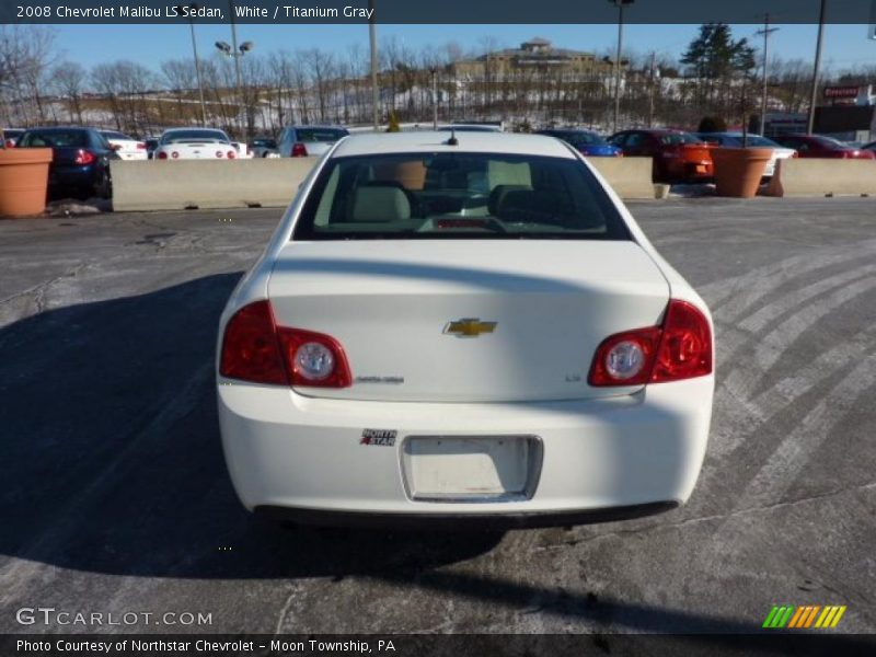 White / Titanium Gray 2008 Chevrolet Malibu LS Sedan