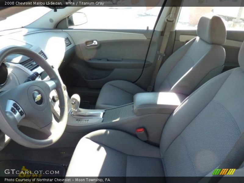 White / Titanium Gray 2008 Chevrolet Malibu LS Sedan