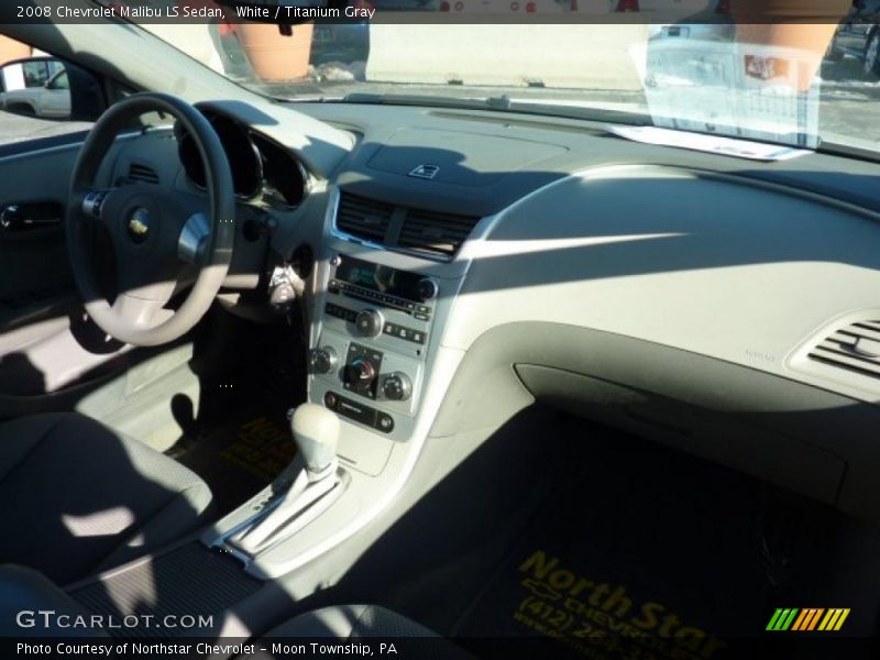 White / Titanium Gray 2008 Chevrolet Malibu LS Sedan
