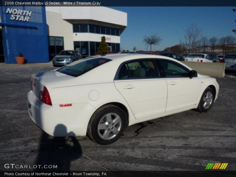 White / Titanium Gray 2008 Chevrolet Malibu LS Sedan