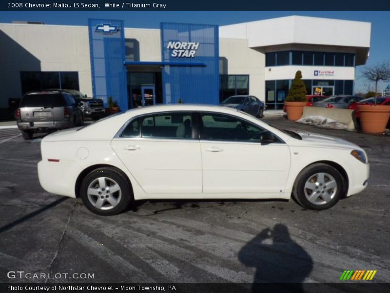 White / Titanium Gray 2008 Chevrolet Malibu LS Sedan