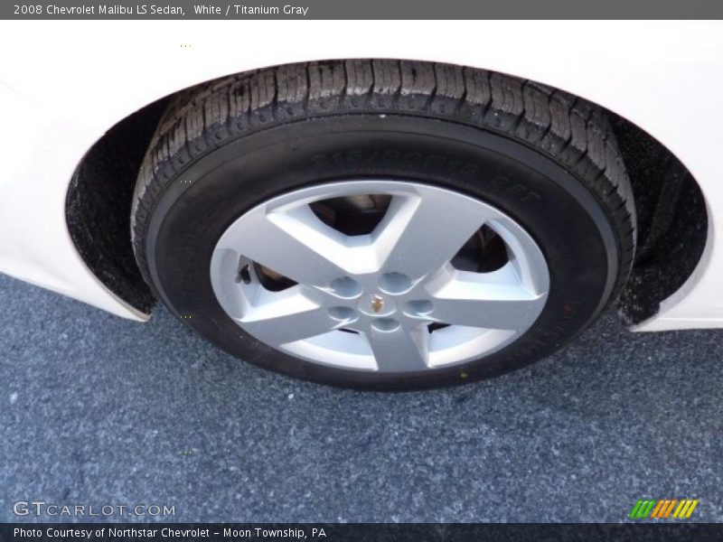 White / Titanium Gray 2008 Chevrolet Malibu LS Sedan