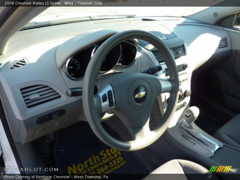 White / Titanium Gray 2008 Chevrolet Malibu LS Sedan