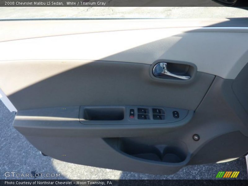 White / Titanium Gray 2008 Chevrolet Malibu LS Sedan
