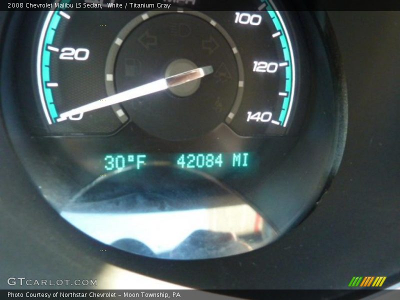 White / Titanium Gray 2008 Chevrolet Malibu LS Sedan