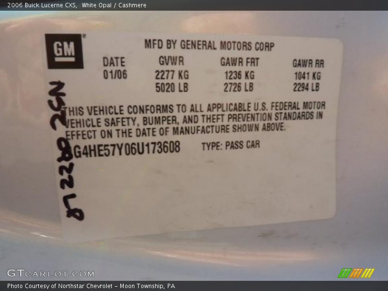 White Opal / Cashmere 2006 Buick Lucerne CXS