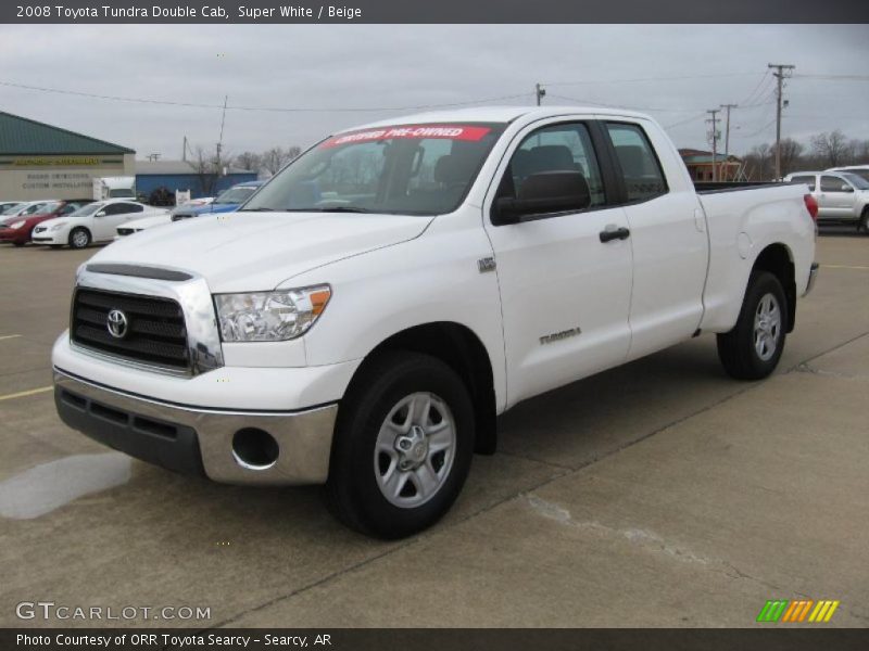 Super White / Beige 2008 Toyota Tundra Double Cab