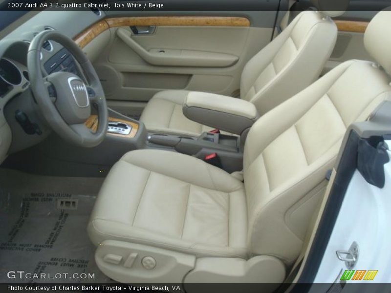 2007 A4 3.2 quattro Cabriolet Beige Interior