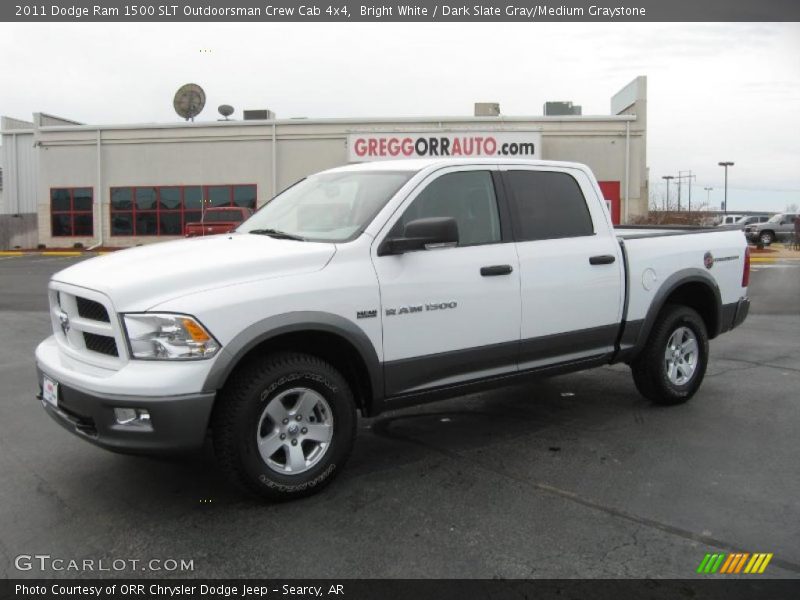 Bright White / Dark Slate Gray/Medium Graystone 2011 Dodge Ram 1500 SLT Outdoorsman Crew Cab 4x4