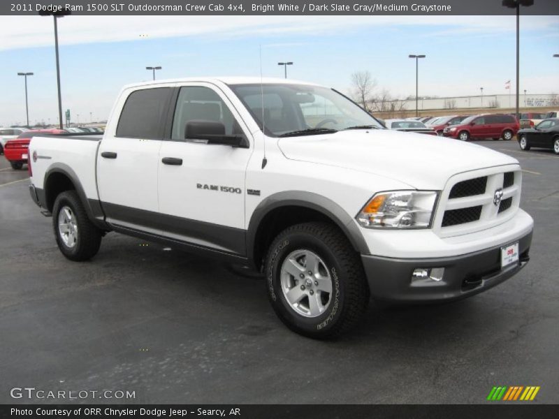 Bright White / Dark Slate Gray/Medium Graystone 2011 Dodge Ram 1500 SLT Outdoorsman Crew Cab 4x4