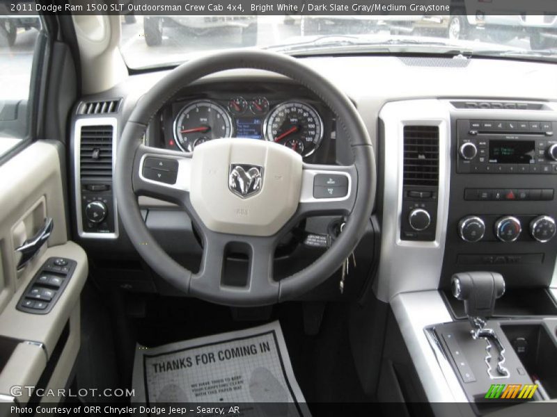 Bright White / Dark Slate Gray/Medium Graystone 2011 Dodge Ram 1500 SLT Outdoorsman Crew Cab 4x4