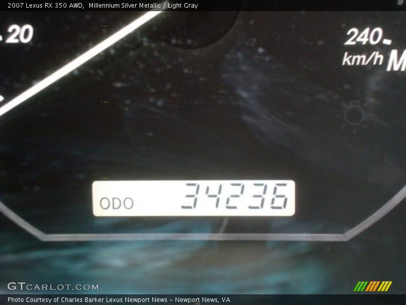 Millennium Silver Metallic / Light Gray 2007 Lexus RX 350 AWD