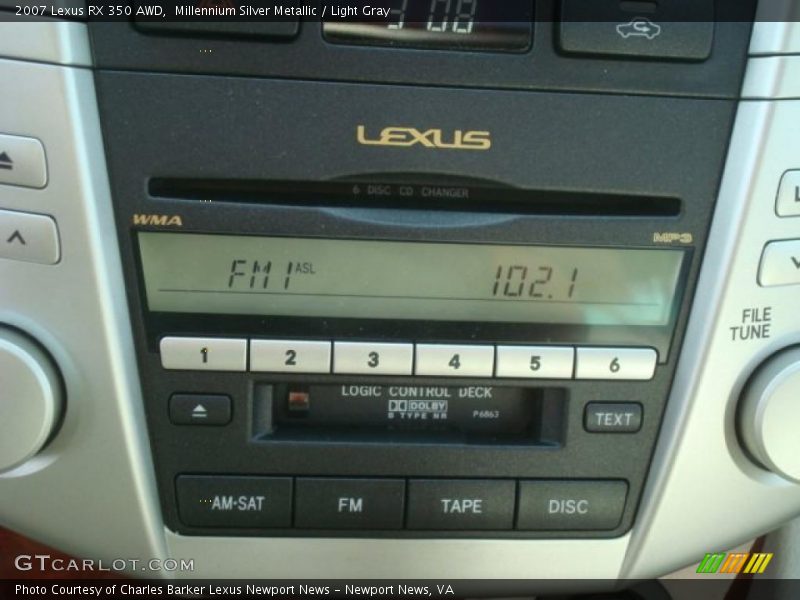 Millennium Silver Metallic / Light Gray 2007 Lexus RX 350 AWD