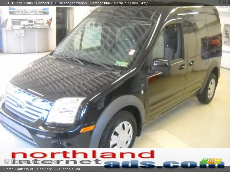 Panther Black Metallic / Dark Grey 2011 Ford Transit Connect XLT Passenger Wagon